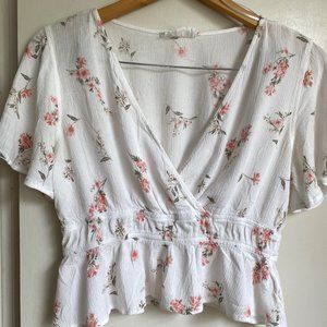 Hippie Rose Floral Flutter Sleeve Blouse